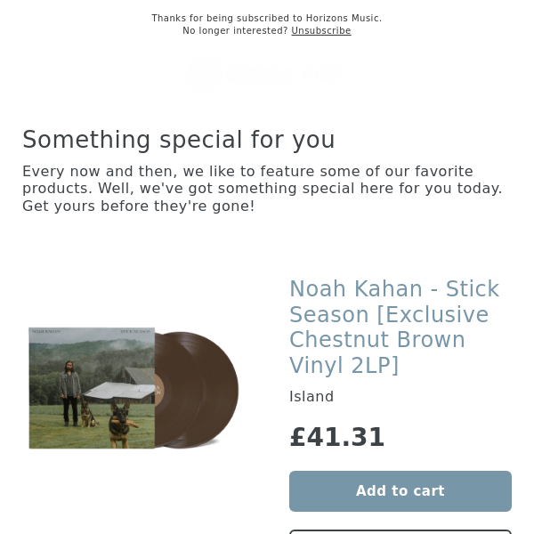 NEW! Noah Kahan - Stick Season [Exclusive Chestnut Brown Vinyl 2LP