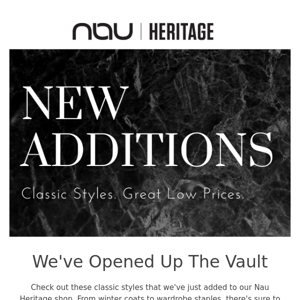 Nau Heritage - New Additions!