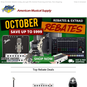 NEW OCTOBER REBATE DEALS ★ Up to $999 in Instant Savings, Extras & More!