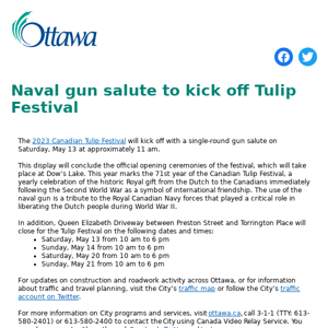 Naval gun salute to kick off Tulip Festival