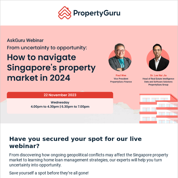 Last call to sign up for our webinar with our property experts!