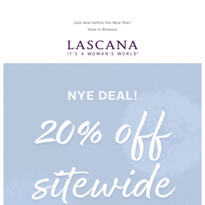 NYE Deal 🍾 20% off your order!