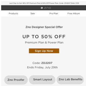 Last Day! Up to 50% Off! Zno Lab Benefits and Album Designer for Photographers!