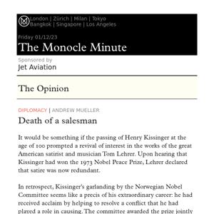 The Monocle Minute – Friday 1 December 2023