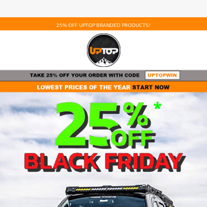 upTop Overland's BIGGEST DISCOUNT EVER OFFERED!