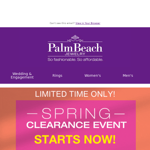 Spring Clearance Event Starts NOW