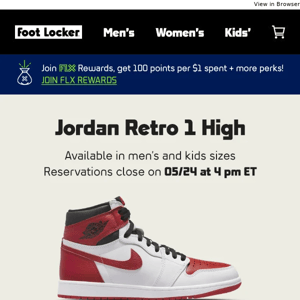 Jordan Retro 1 High reservations are now open!