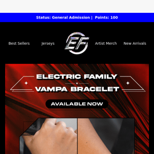 EF x Vampa bracelet is available now on the Superstore!