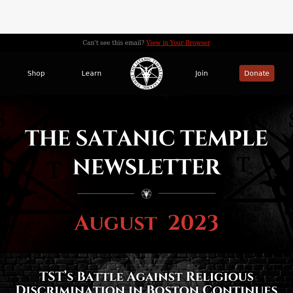 The Satanic Temple Newsletter - August 2023