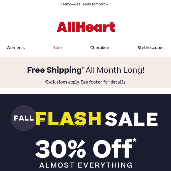 FALL FLASH SALE: 30% OFF