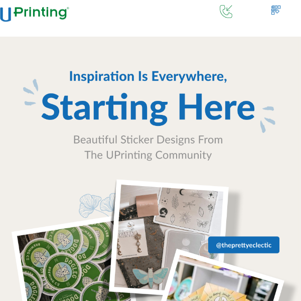 Beautiful Sticker Designs from the UPrinting Community.