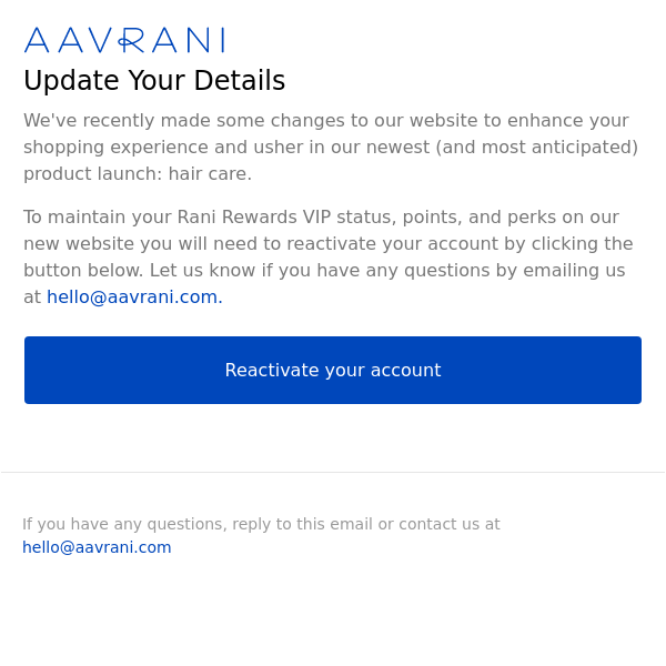 Action Needed: Update Your AAVRANI Account