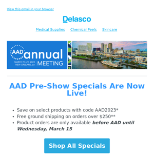 AAD Pre-Show Specials Are Now Live! Last chance to place your order!