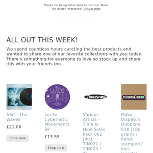 OUT THIS WEEK! ASC / LUZ1E / TIME IS NOW / DISPATCH DUBPLATE / STEVE PARKER / LAURENCE GUY / TENSAL / CORROSIVE AND MORE!