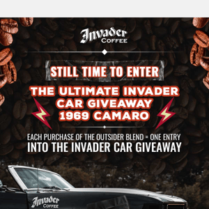 Still Time to Enter! 1969 Camaro Invader Car Giveaway