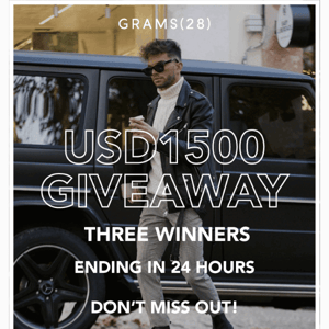 🤩  USD1500 giveaway, ending in 24 hours!