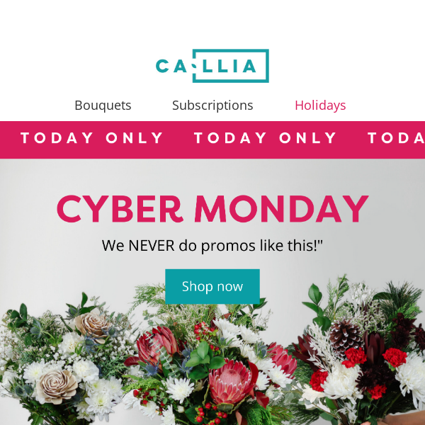 Cyber Monday - Get 20% Off! 💐🎉
