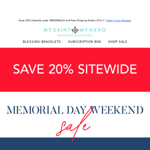 20% Off Sitewide this Memorial Day Weekend 🇺🇲