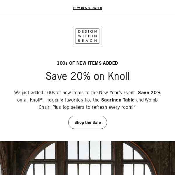 Just added! Knoll + 100s of new items at 20% off