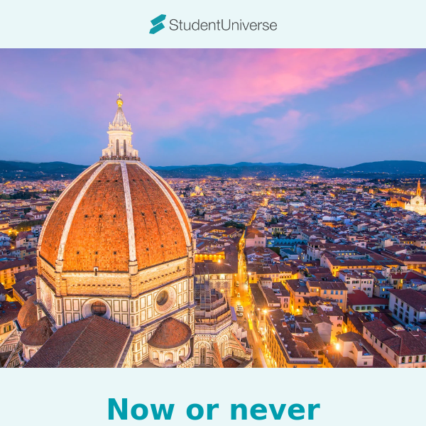 Ends tonight! $30† off flights to Europe