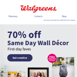 TWO awesome deals coming your way: 70% off Same Day Wall Décor AND 50% off Everything Photo