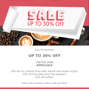 UP TO 30% OFF