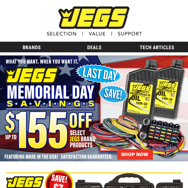 Only A Few Hours Left Click for Savings! JEGS