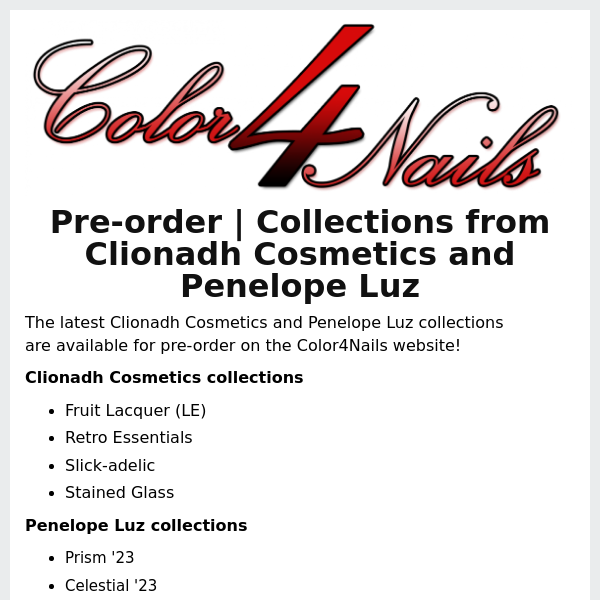 Pre-order the latest collections from Clionadh Cosmetics & Penelope Luz!