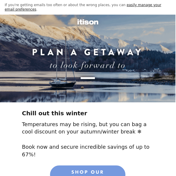 Winter getaways - book now and save!