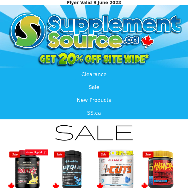 😍🔥Get 20% Off Site Wide - Save BIG on your Fave Supps