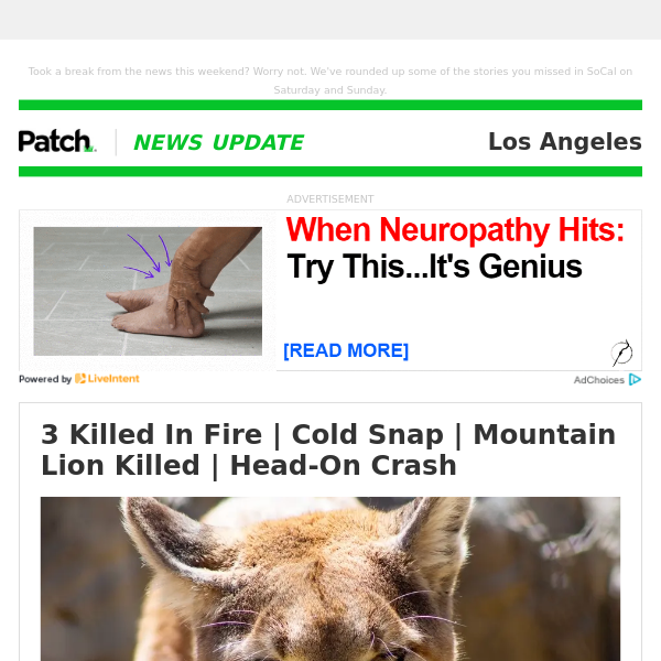 3 Killed In Fire | Cold Snap | Mountain Lion Killed | Head-On Crash (Mon 9:26:28 AM)