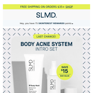 Last chance to grab our Body Acne Intro Set 🛑