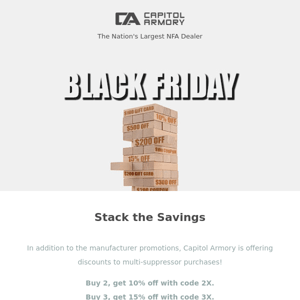Black Friday - Stacking Savings