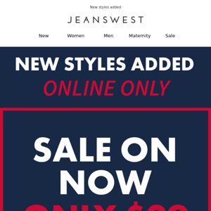 Online Only | Nothing over $29