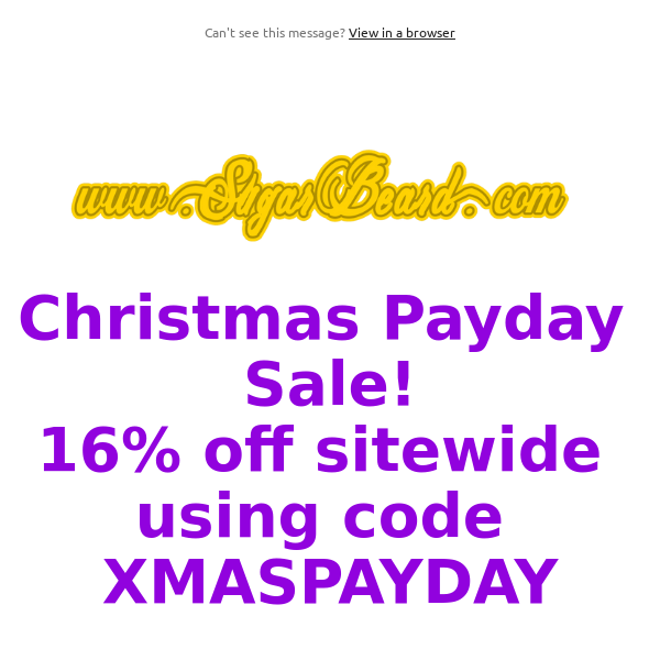 16% off sitewide with code XMASPAYDAY