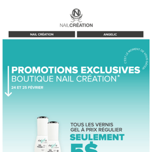 Venez profiter de notre promotion à la boutique Nail Création! 🎉