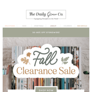 Fall Clearance Sale + Bible Themes Handbook = Best Day Ever!