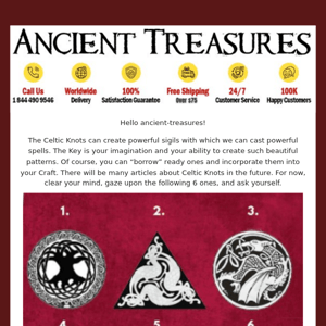 Hi Ancient Treasures! Choose Your Celtic Sigil Now!