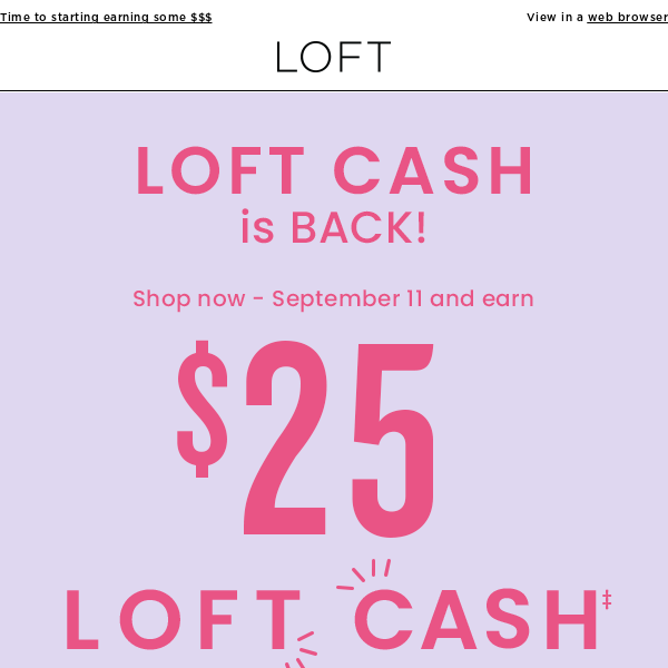 LOFT Cash is back (!)