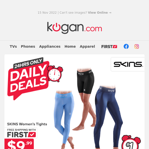 Daily Deals: SKINS Women's Tights, 7-in-1 Air Fryer, Outdoor Pizza Oven & More