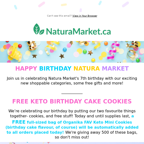 Keto Cookies on Us Today 🍪 It's Natura Market's Birthday 🎂