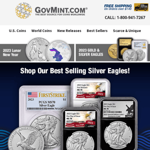 Don’t Miss Our Top Selling 2023 American Silver Eagles!