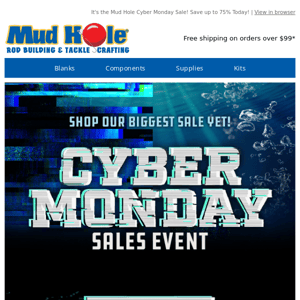 Cyber Monday Savings! Up to 75% Off!