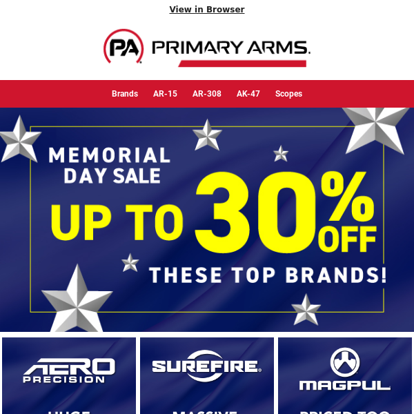 Memorial Day Sale! Up to 30% OFF TOP Brands!