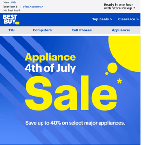 Shop our Appliance 4th of July Sale now.