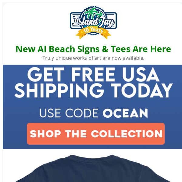 ❤️ New AI Beach Signs & Parrot Tees