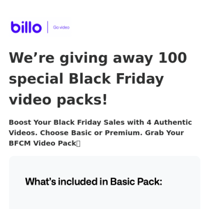 Grab your Black Friday video pack and save up to $140