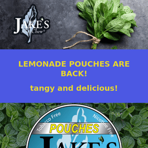 It's Hot Out There!  Refresh Yourself with Jake's Juicy Lemonade pouches... Back For the Summer!  12% off today