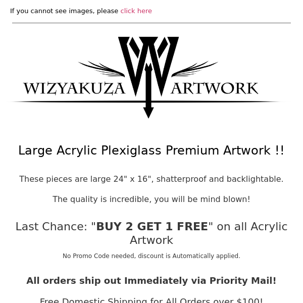 ACRYLIC PLEXIGLASS ARTWORK! BUY 2 GET 1 FREE! || Wizyakuza.com