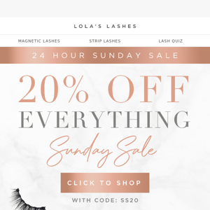 24 hours only💸 20% OFF EVERYTHING